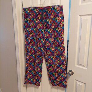 Y2K Disney Parks Authentic Pajama Pants Unisex XL Blue Mickey Check Sleepwear